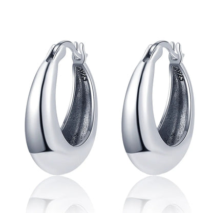 1 Pair Casual U Shape Plating Sterling Silver White Gold Plated Earrings