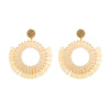 1 Pair Casual Vacation Beach Tassel Patchwork Alloy Raffia Drop Earrings