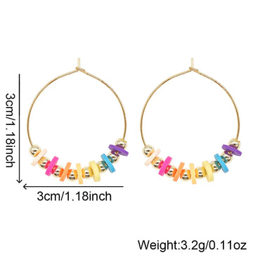 1 Pair Casual Vacation Circle Beaded Soft Clay Earrings