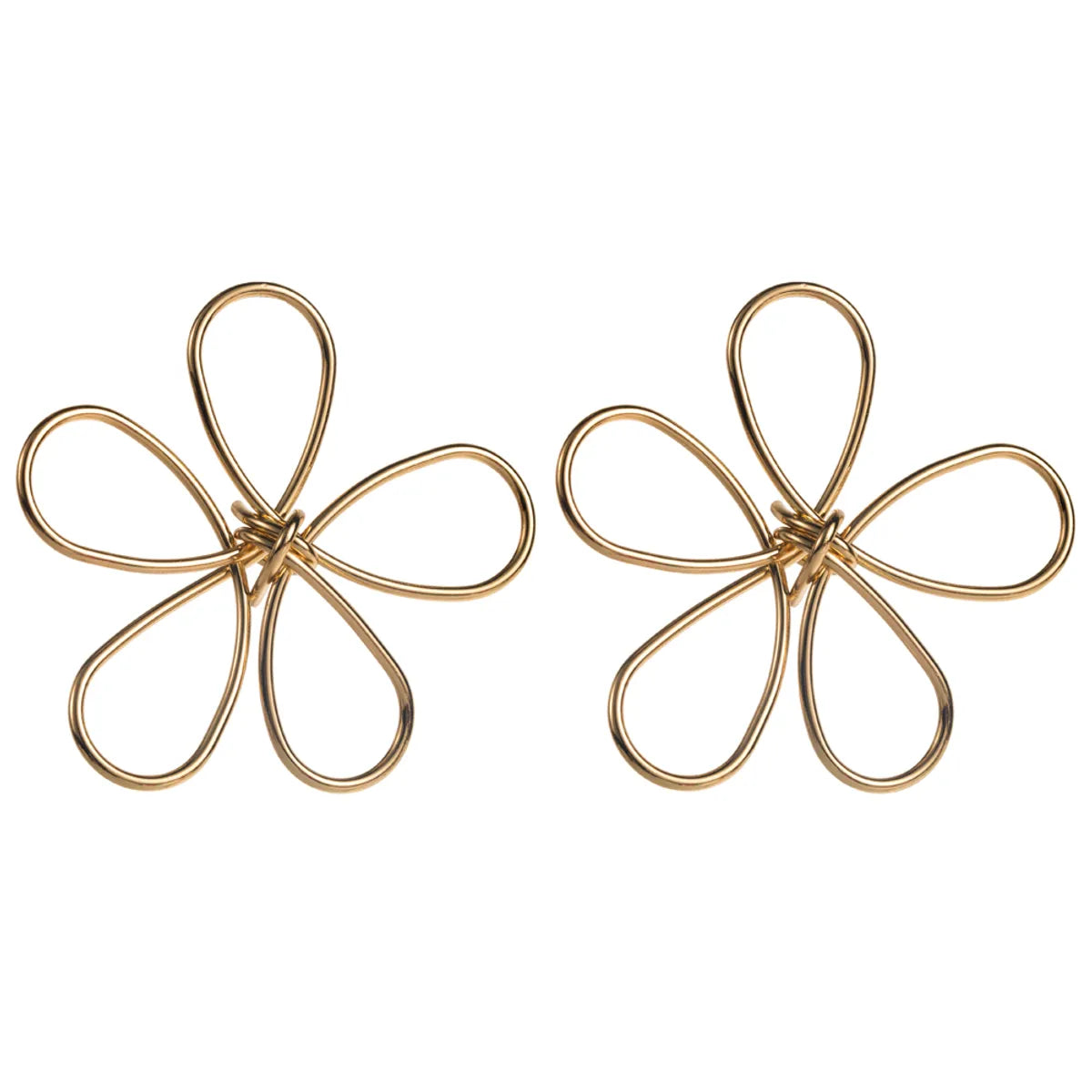 1 Pair Casual Vacation Classic Style Flower Bow Knot Hollow Out Alloy Gold Plated Ear Studs