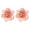 1 Pair Casual Vacation Classic Style Flower Inlay Alloy Cloth Glass Silver Plated Ear Studs