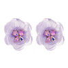 1 Pair Casual Vacation Classic Style Flower Inlay Alloy Cloth Glass Silver Plated Ear Studs