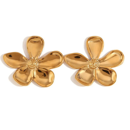 1 Pair Casual Vacation Classic Style Flower Plating Stainless Steel Gold Plated Ear Studs