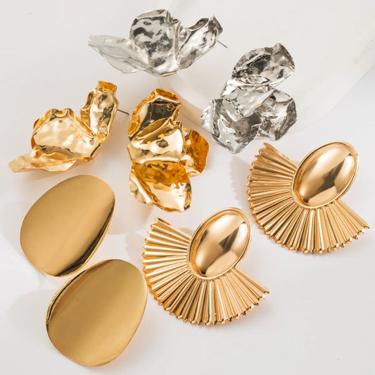 1 Pair Casual Vacation Classic Style Geometric Alloy Gold Plated Silver Plated Ear Studs