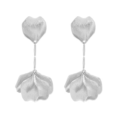 1 Pair Casual Vacation Classic Style Petal Plating Alloy Gold Plated Silver Plated Drop Earrings