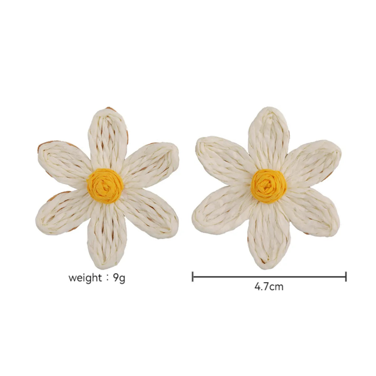 1 Pair Casual Vacation Classic Style Sunflower Alloy Raffia Ear Studs