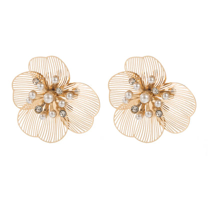 1 Pair Casual Vacation Flower Plating Alloy Gold Plated Silver Plated Ear Studs