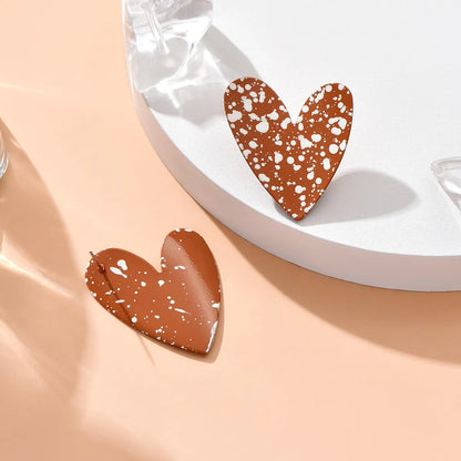 1 Pair Casual Vacation Heart Shape Iron Ear Studs