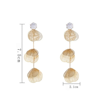 1 Pair Casual Vacation Leaf Inlay Copper Zircon Drop Earrings