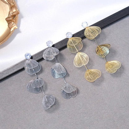 1 Pair Casual Vacation Leaf Inlay Copper Zircon Drop Earrings