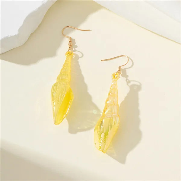 1 Pair Casual Vacation Marine Style Conch Arylic Drop Earrings