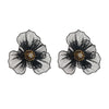 1 Pair Casual Vacation Modern Style Flower Hollow Out Inlay Alloy Rhinestones Gold Plated Silver Plated Ear Studs