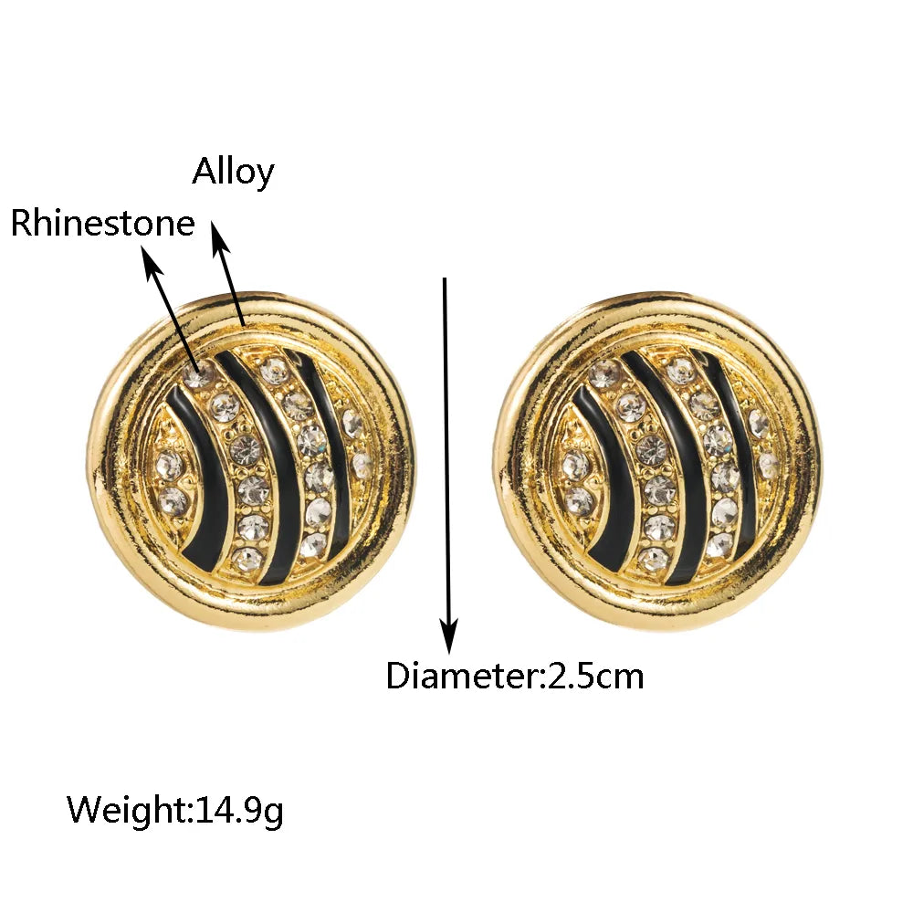 1 Pair Casual Vacation Round Inlay Alloy Resin Resin Gold Plated Ear Studs