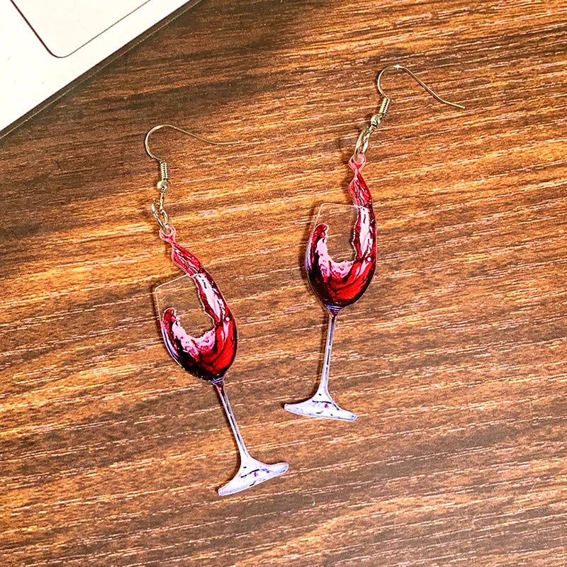 1 Pair Casual Vacation Simple Style Beer Wine Glass Arylic Drop Earrings