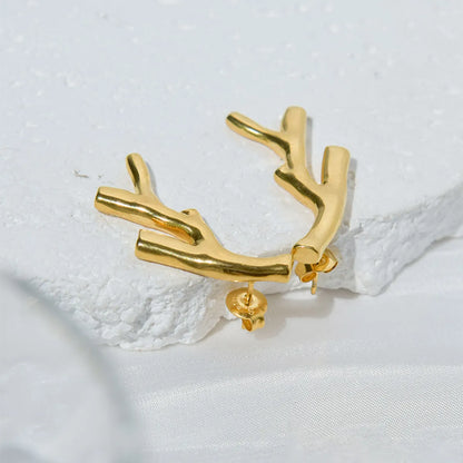 1 Pair Casual Vacation Solid Color Asymmetrical Plating 304 Stainless Steel 14K Gold Plated Ear Studs