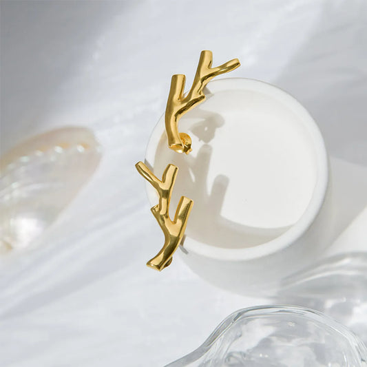 1 Pair Casual Vacation Solid Color Asymmetrical Plating 304 Stainless Steel 14K Gold Plated Ear Studs