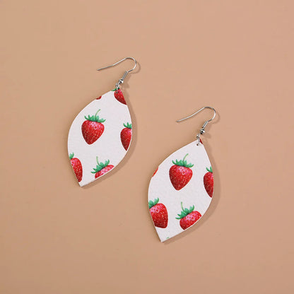 1 Pair Casual Vacation Star Fruit Imitation Leather Drop Earrings