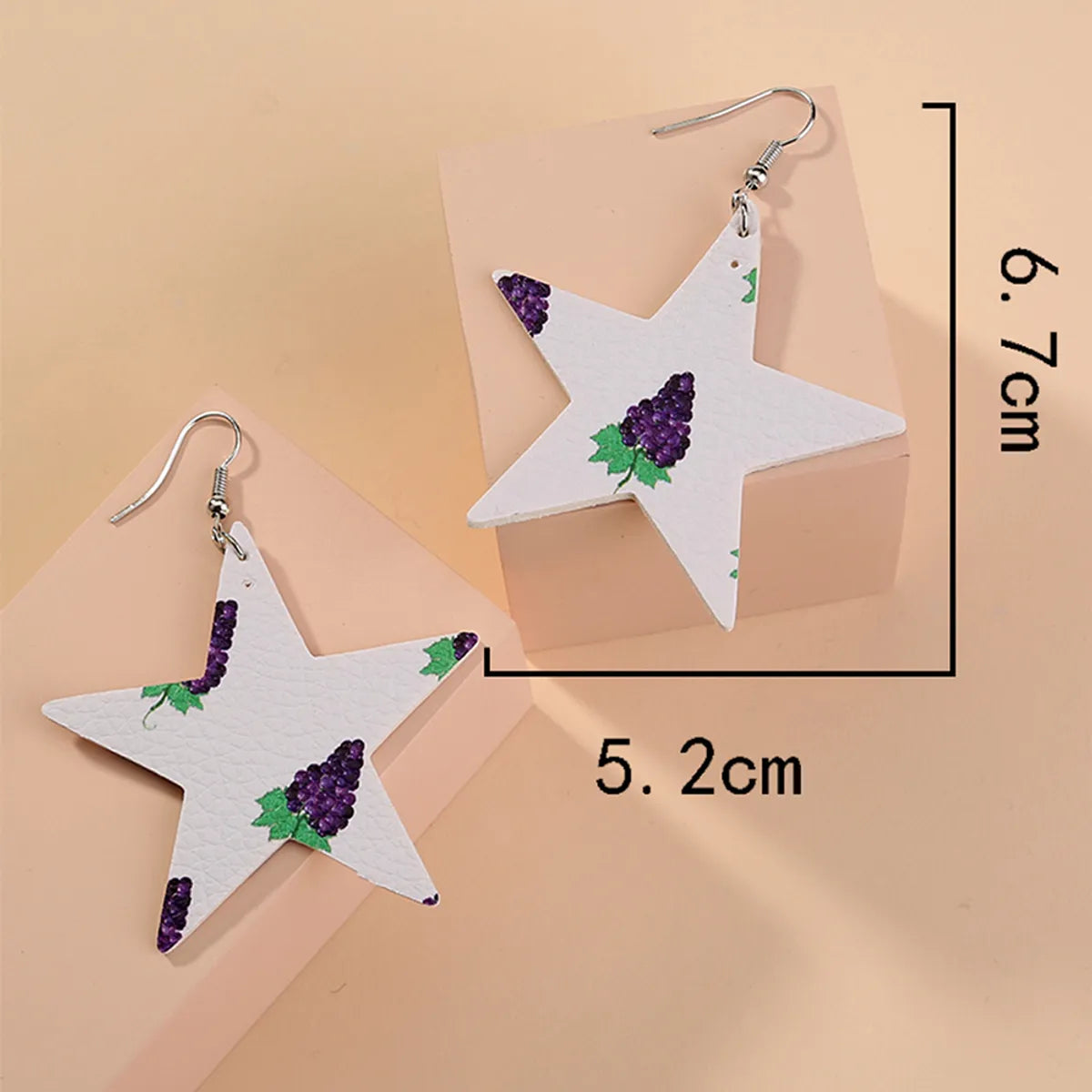 1 Pair Casual Vacation Star Fruit Imitation Leather Drop Earrings