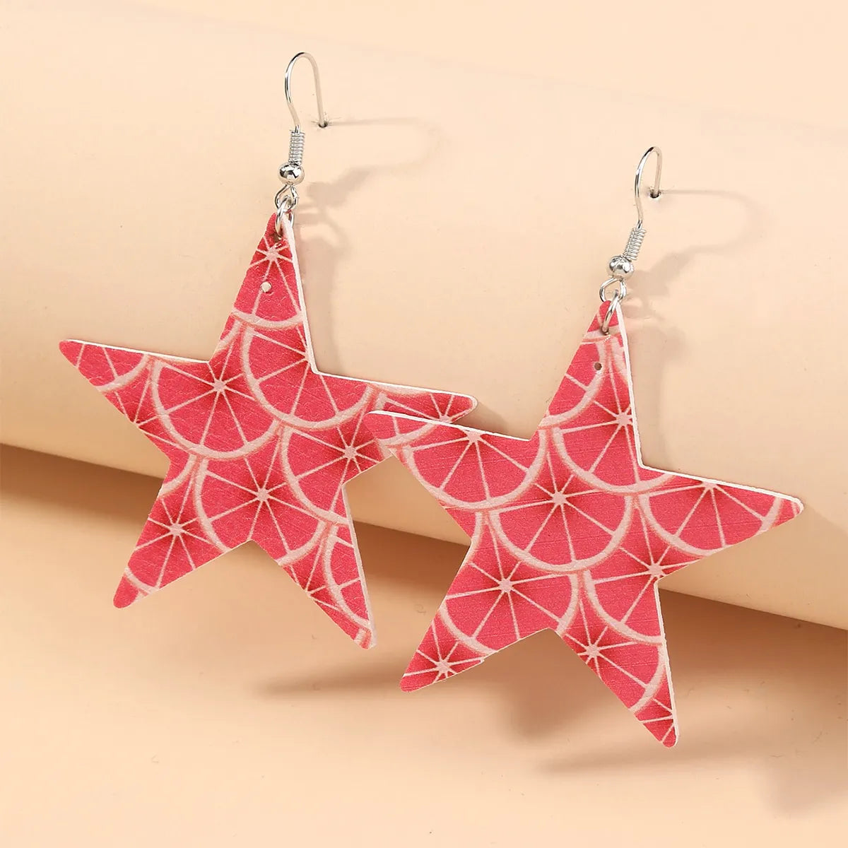 1 Pair Casual Vacation Star Fruit Imitation Leather Drop Earrings