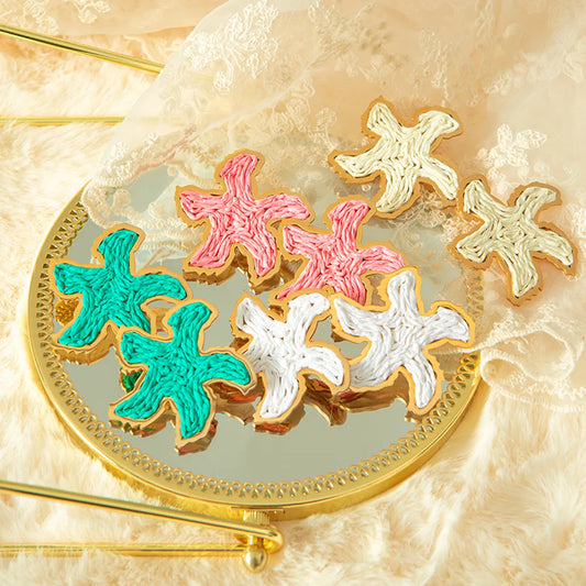 1 Pair Casual Vacation Starfish Plating Three-dimensional Stainless Steel Gold Plated Ear Studs