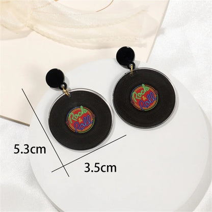 1 Pair Casual Vacation Tape Rubik'S Cube Printing Arylic Drop Earrings