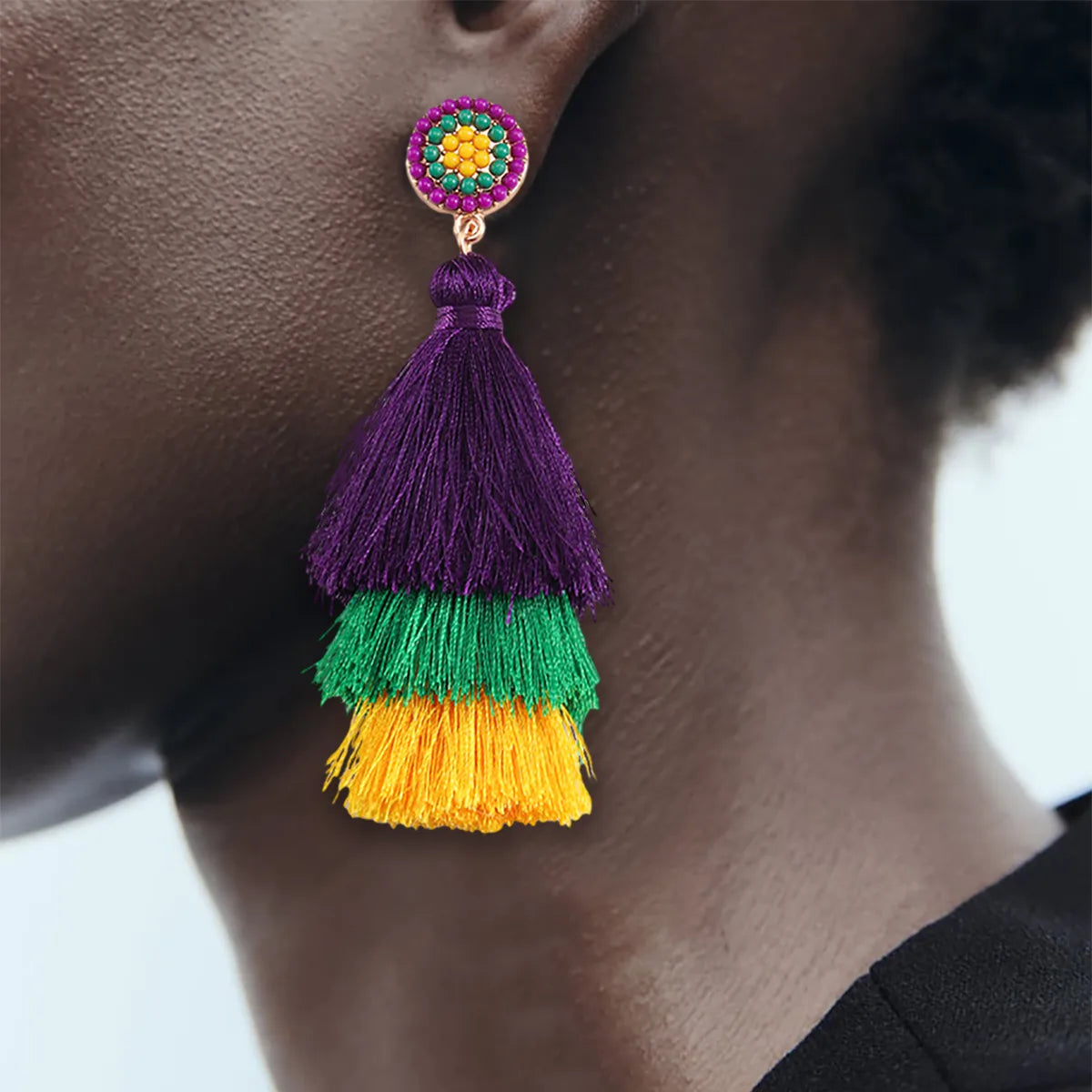 1 Pair Casual Vacation Tassel Alloy Drop Earrings