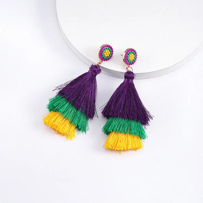 1 Pair Casual Vacation Tassel Alloy Drop Earrings