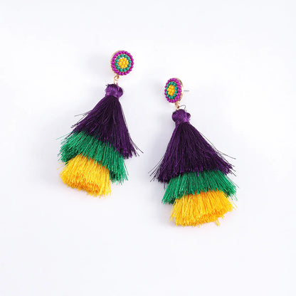 1 Pair Casual Vacation Tassel Alloy Drop Earrings