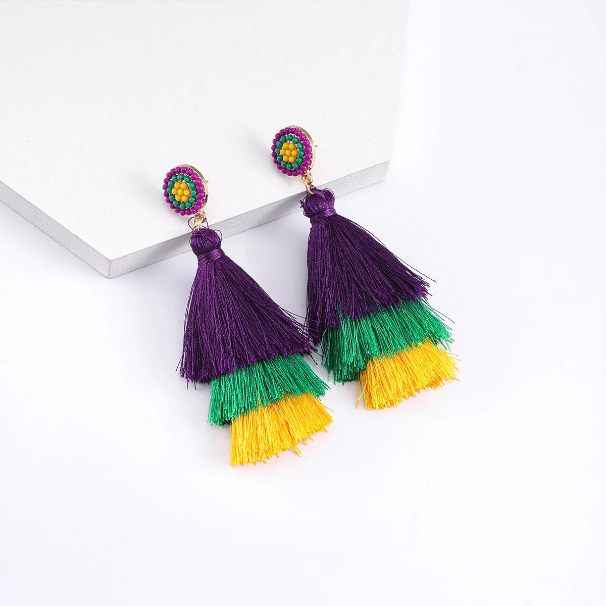 1 Pair Casual Vacation Tassel Alloy Drop Earrings