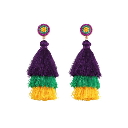 1 Pair Casual Vacation Tassel Alloy Drop Earrings