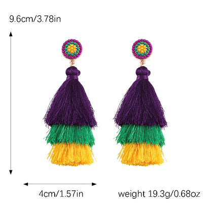 1 Pair Casual Vacation Tassel Alloy Drop Earrings