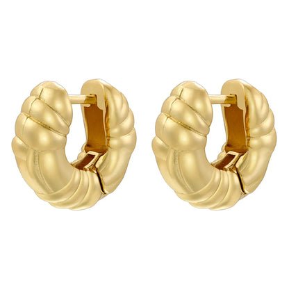 1 Pair Casual Vintage Style Classic Style C Shape U Shape Plating Inlay Copper Zircon 18k Gold Plated Ear Cuffs Earrings Ear Studs