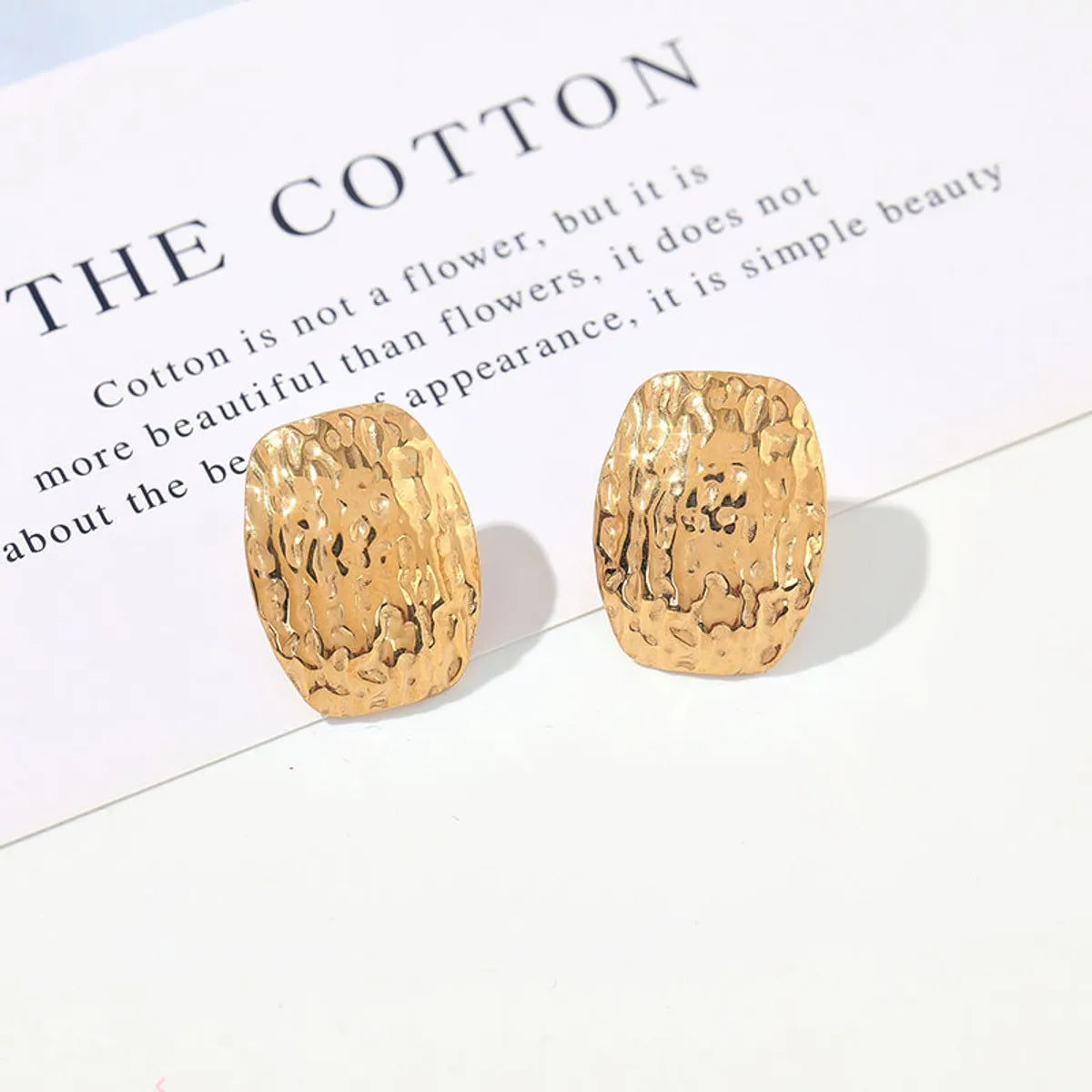 1 Pair Casual Vintage Style Commute Triangle Stripe Flower Pleated 304 Stainless Steel 18K Gold Plated Ear Studs