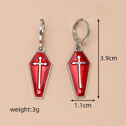 1 Pair Casual Vintage Style Cross Alloy Drop Earrings