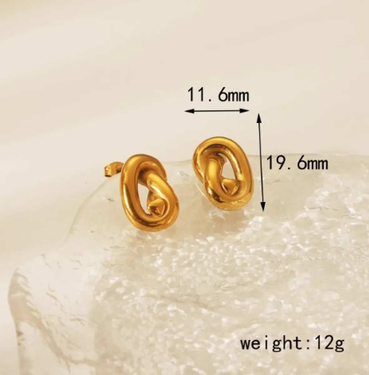 1 Pair Casual Vintage Style Knot Spiral 304 Stainless Steel 18K Gold Plated Ear Studs