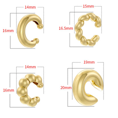 1 Pair Casual Vintage Style Simple Style C Shape Plating Copper 18k Gold Plated Earrings