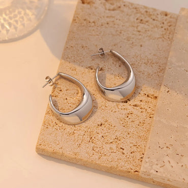 1 Pair Casual Vintage Style Simple Style Solid Color Stainless Steel White Gold Plated Gold Plated Ear Studs