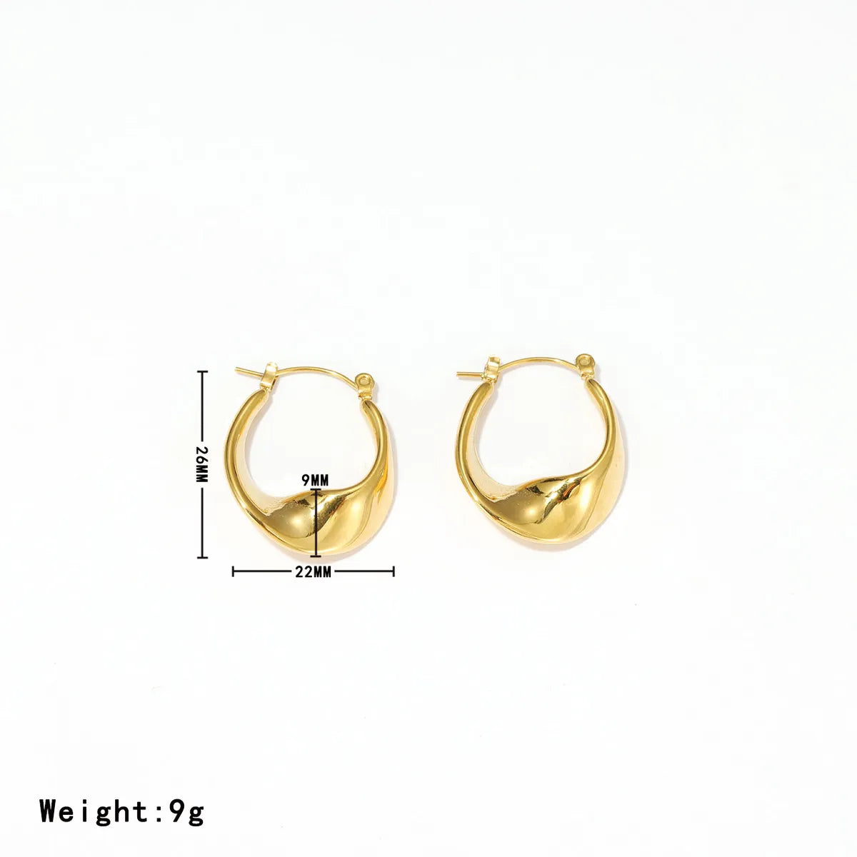 1 Pair Casual Vintage Style Solid Color Plating Stainless Steel Gold Plated Earrings