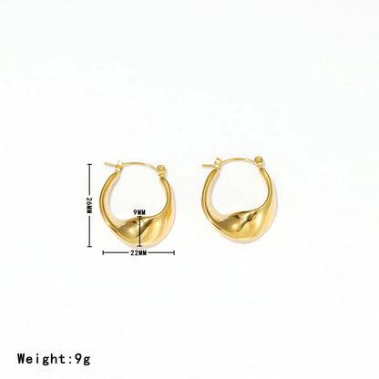 1 Pair Casual Vintage Style Solid Color Plating Stainless Steel Gold Plated Earrings