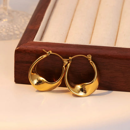 1 Pair Casual Vintage Style Solid Color Plating Stainless Steel Gold Plated Earrings