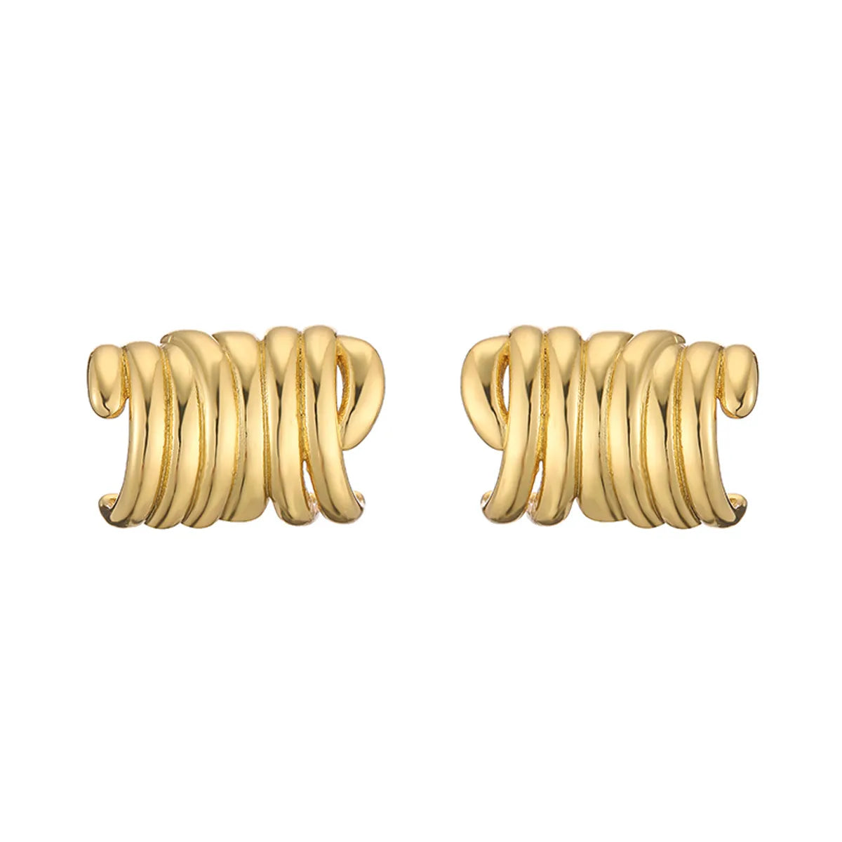 1 Pair Casual Vintage Style Twist Plating Braid Copper 18k Gold Plated Ear Cuffs