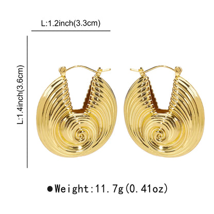 1 Pair Casual Vintage Style Vacation Sector Conch Iron Earrings