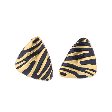 1 Pair Casual Zebra Stoving Varnish Plating Alloy Gold Plated Ear Studs