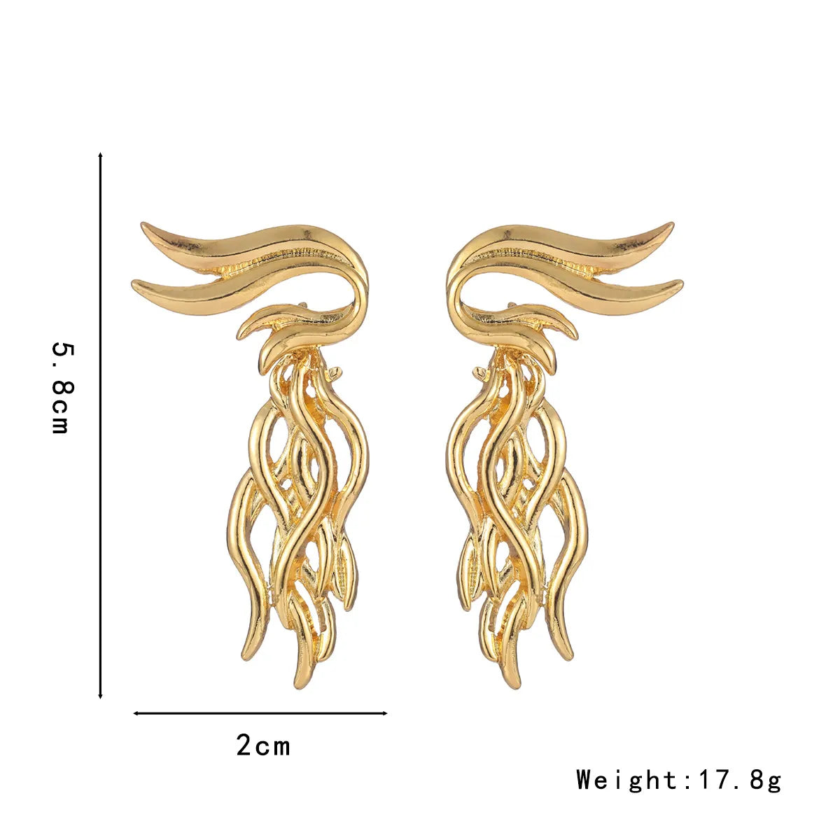 1 Pair Chinoiserie Classical Ethnic Style Phoenix Zinc Alloy Drop Earrings