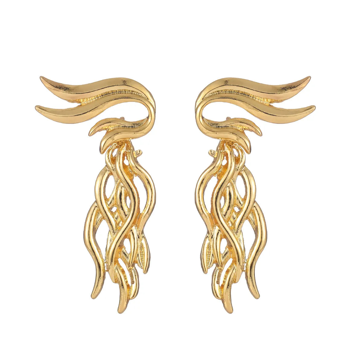 1 Pair Chinoiserie Classical Ethnic Style Phoenix Zinc Alloy Drop Earrings