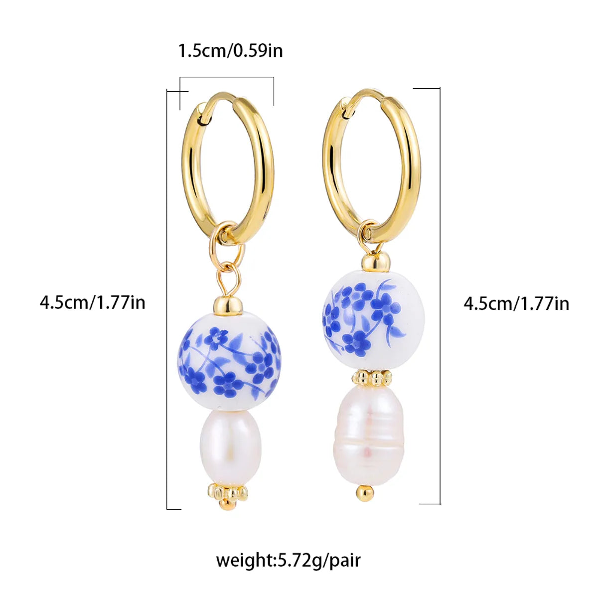 1 Pair Chinoiserie Sweet Classic Style Flower Strawberry Butterfly Copper Drop Earrings