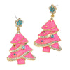 1 Pair Christmas Christmas Tree Inlay Zinc Alloy Artificial Diamond Drop Earrings