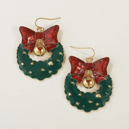 1 Pair Christmas Modern Style Sweet Bow Knot Alloy Drop Earrings