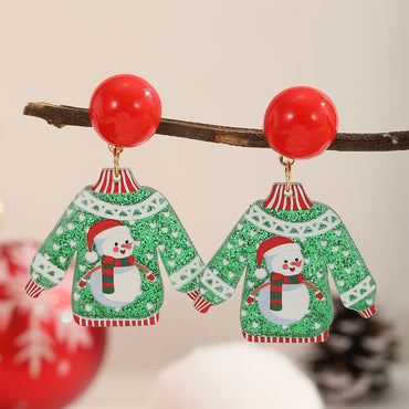 1 Pair Christmas Retro Santa Claus Arylic Drop Earrings