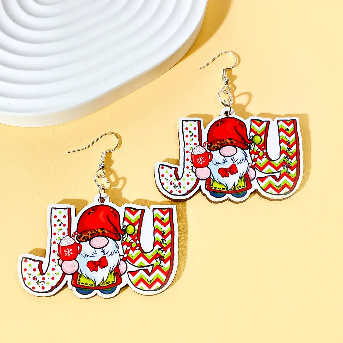 1 Pair Christmas Streetwear Animal Santa Claus Snowflake Wood Drop Earrings